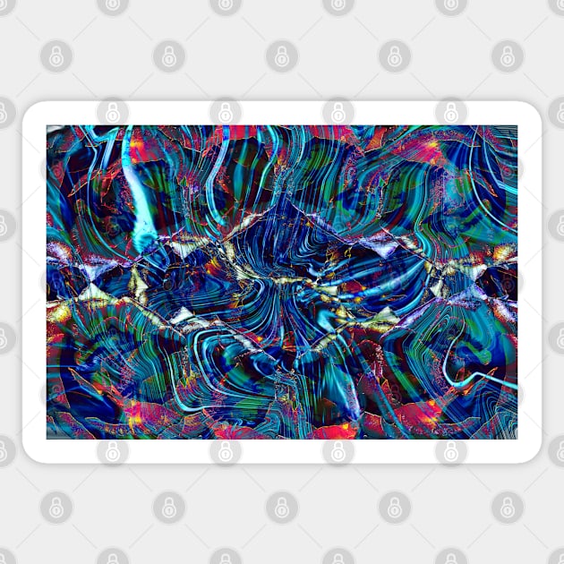 Abstract Nature Waves in Blue Sticker by mavicfe